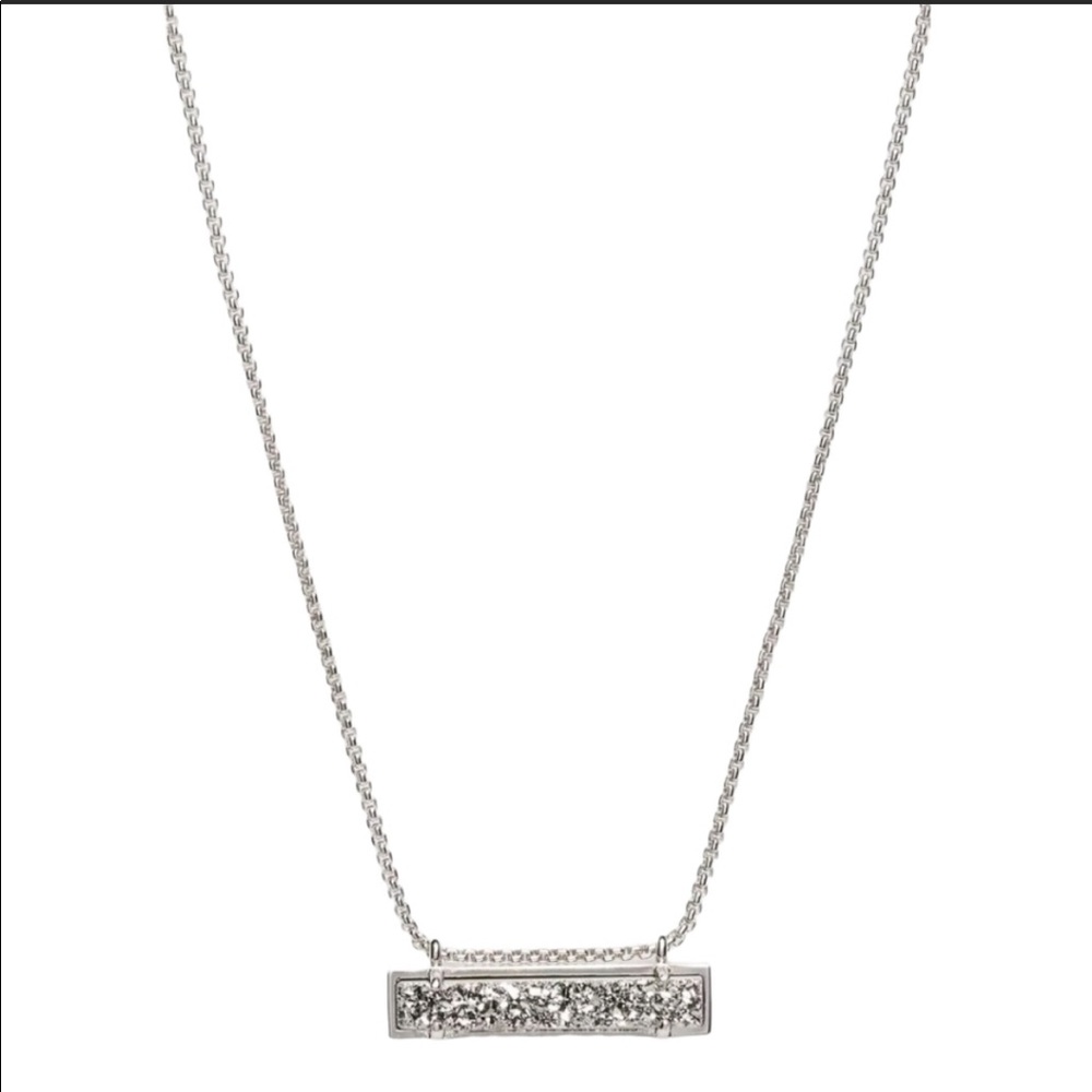 Kendra Scott Leonar silver drusy necklace